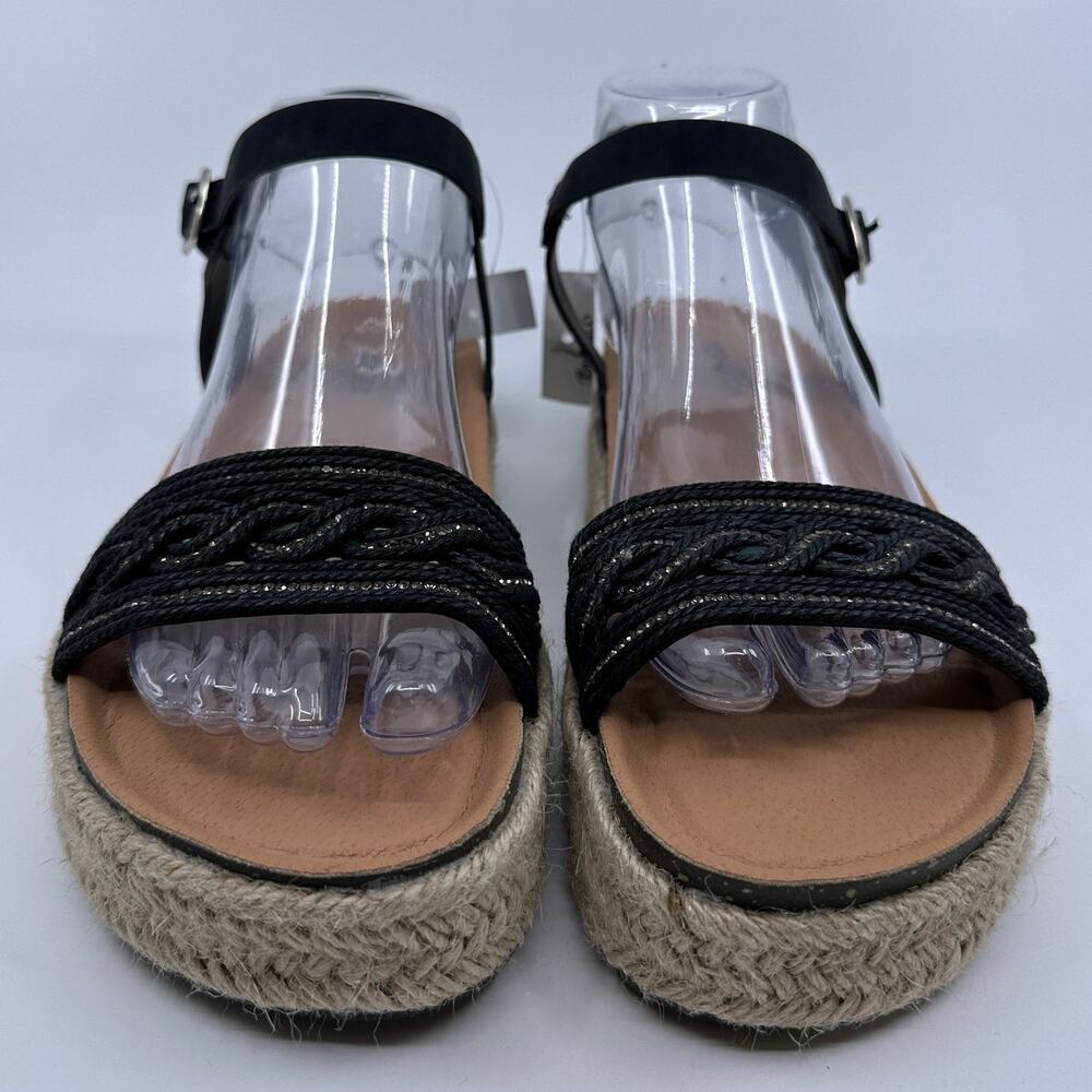 Top Moda Sandals Women 9 Black Athens-1 Platform Espadrilles Ankle Strap Boho